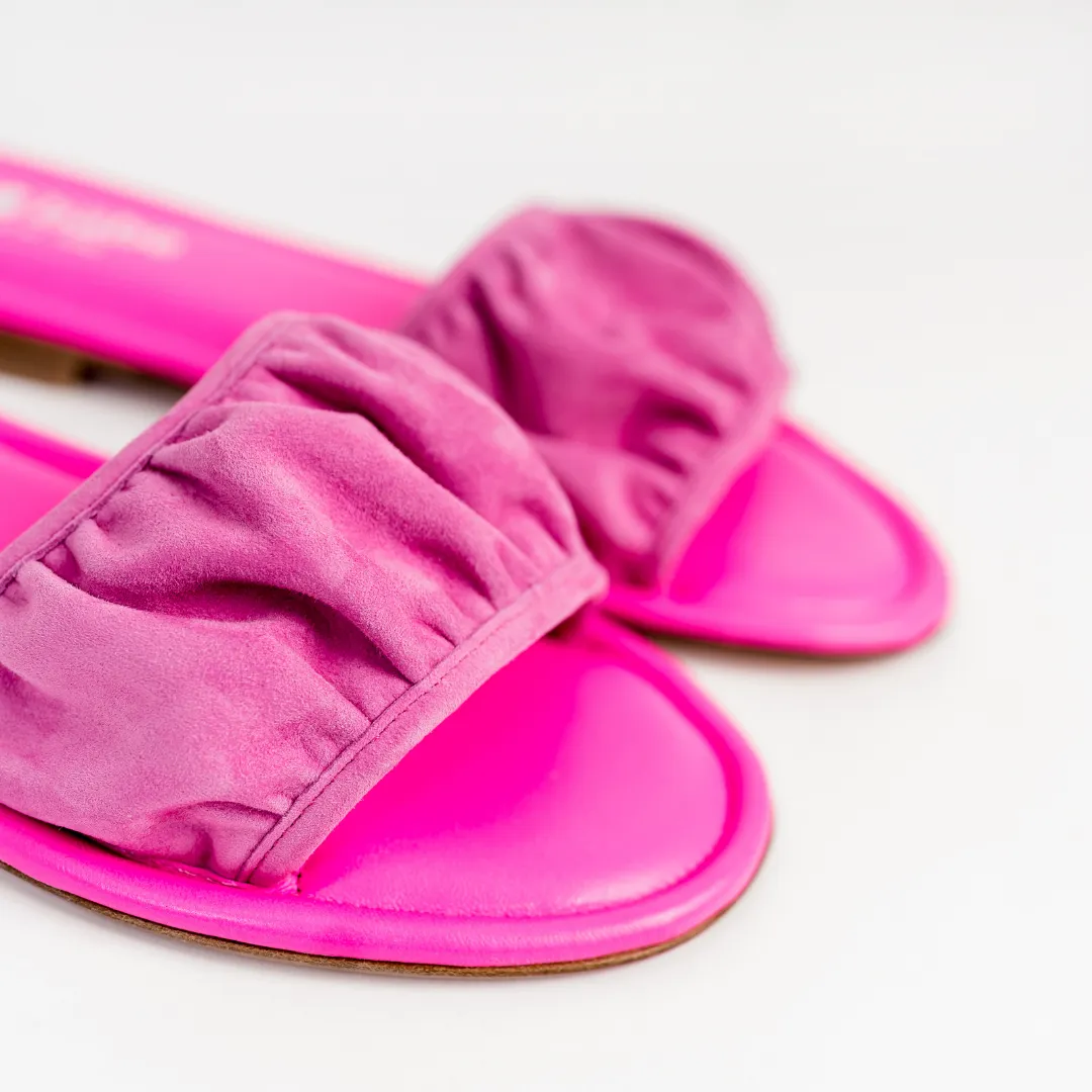 Le Babe Pink Velvet Sliders