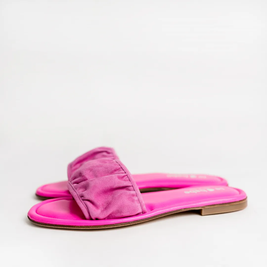 Le Babe Pink Velvet Sliders