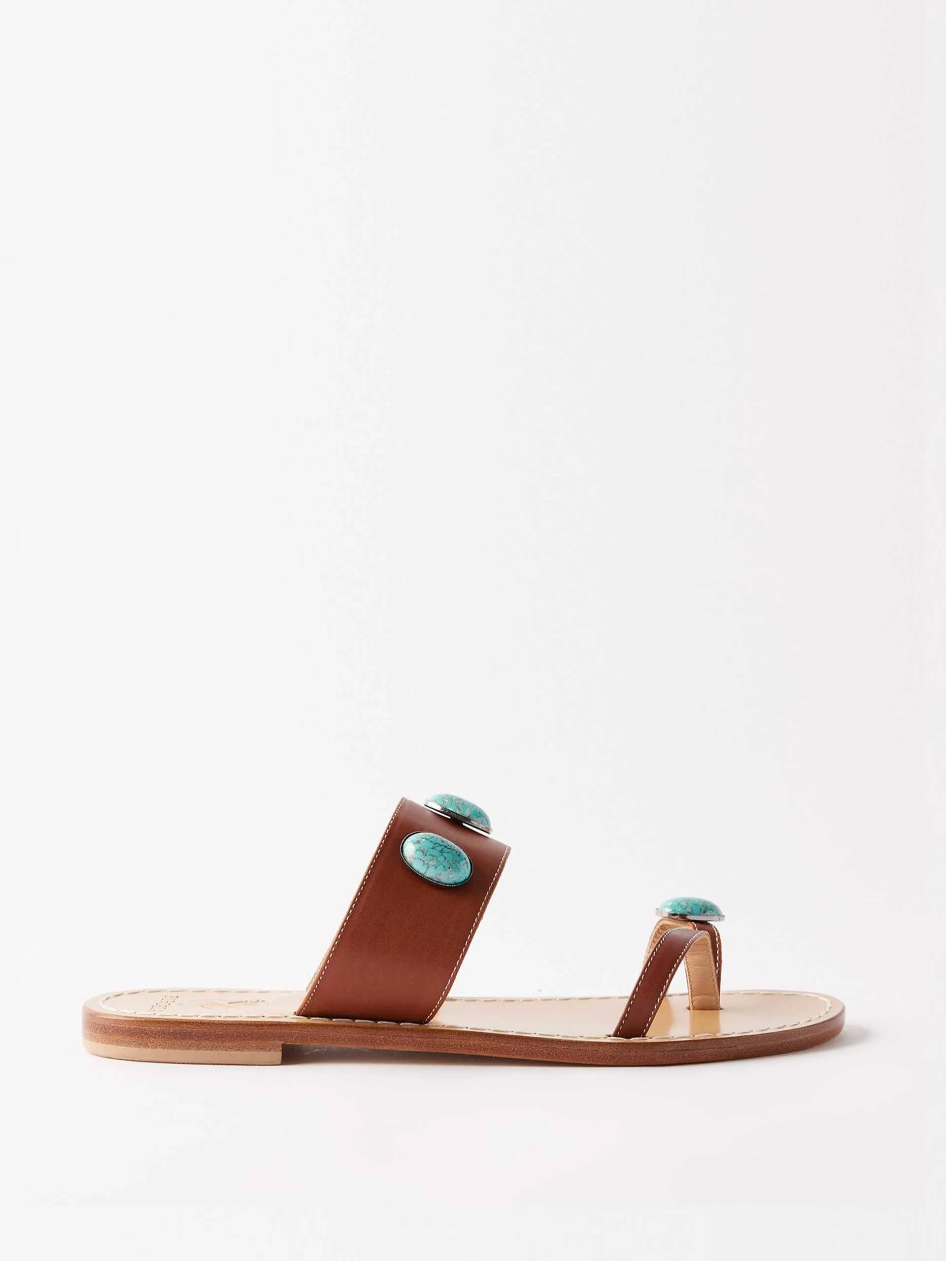 Leather flat sandals