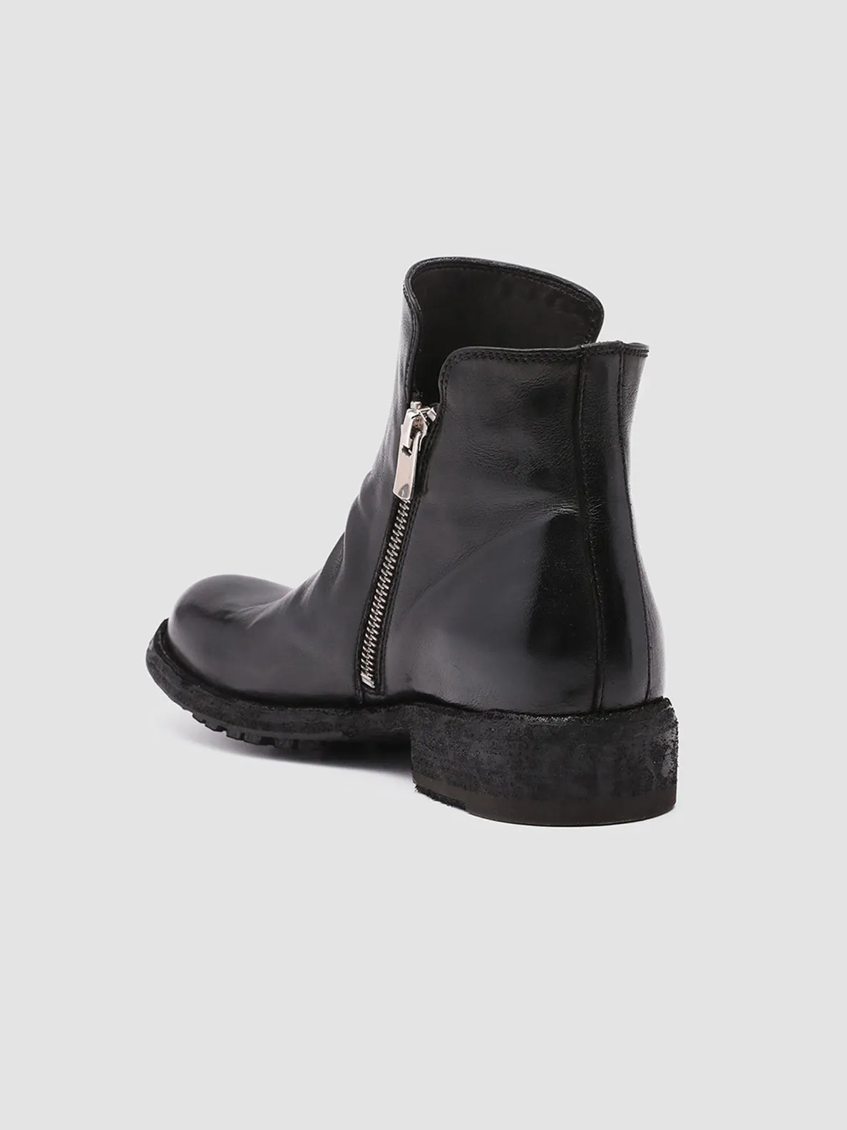 LEGRAND 200 - Black Zipped Leather Booties