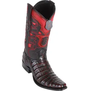 Los Altos Black Cherry Caiman Belly European Toe Cowboy Boots