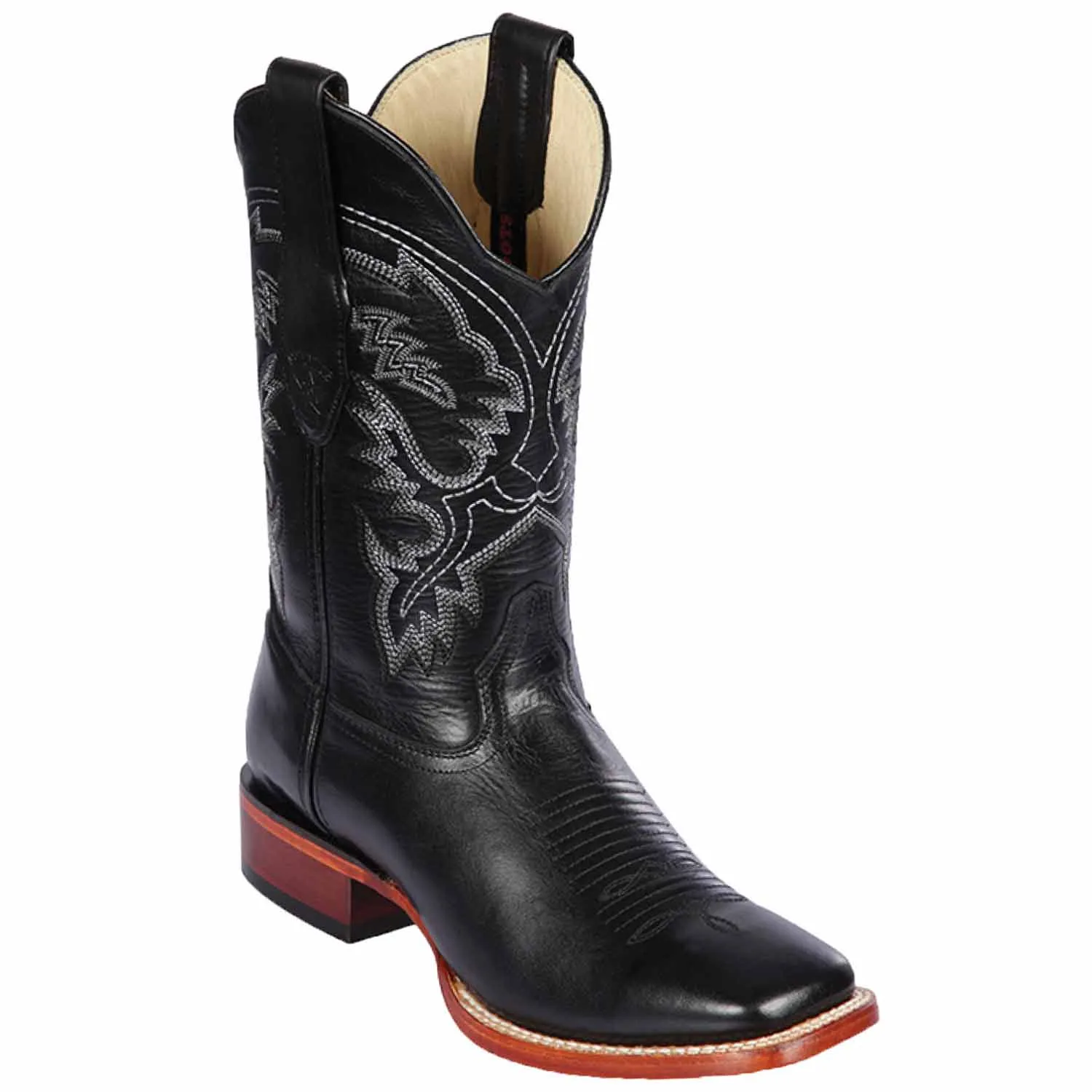 Los Altos Genuine Leather Wide Square Toe Boot 82238