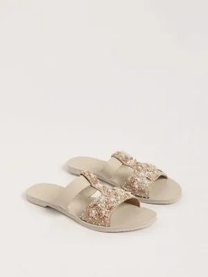 LUNA BLU Ivory Strap Sandals