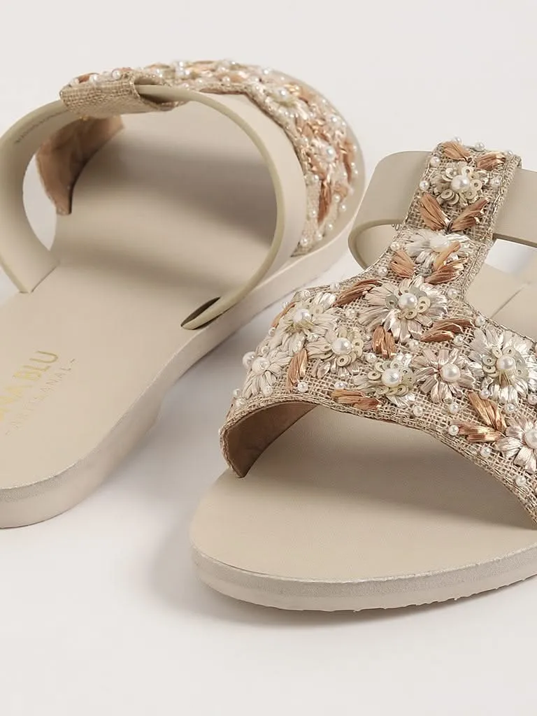 LUNA BLU Ivory Strap Sandals