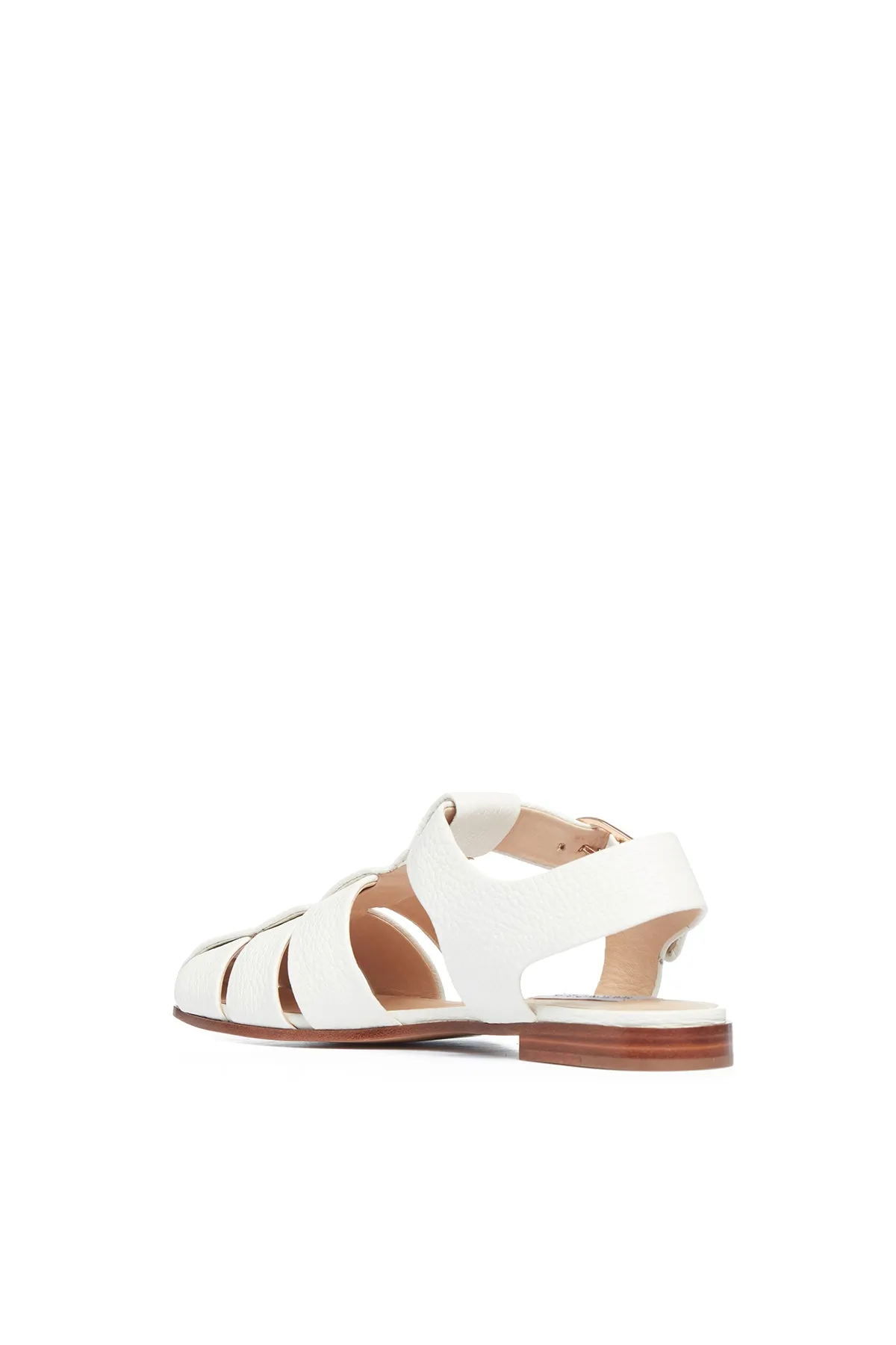 Lynn Sandal in Cream Textured Leather