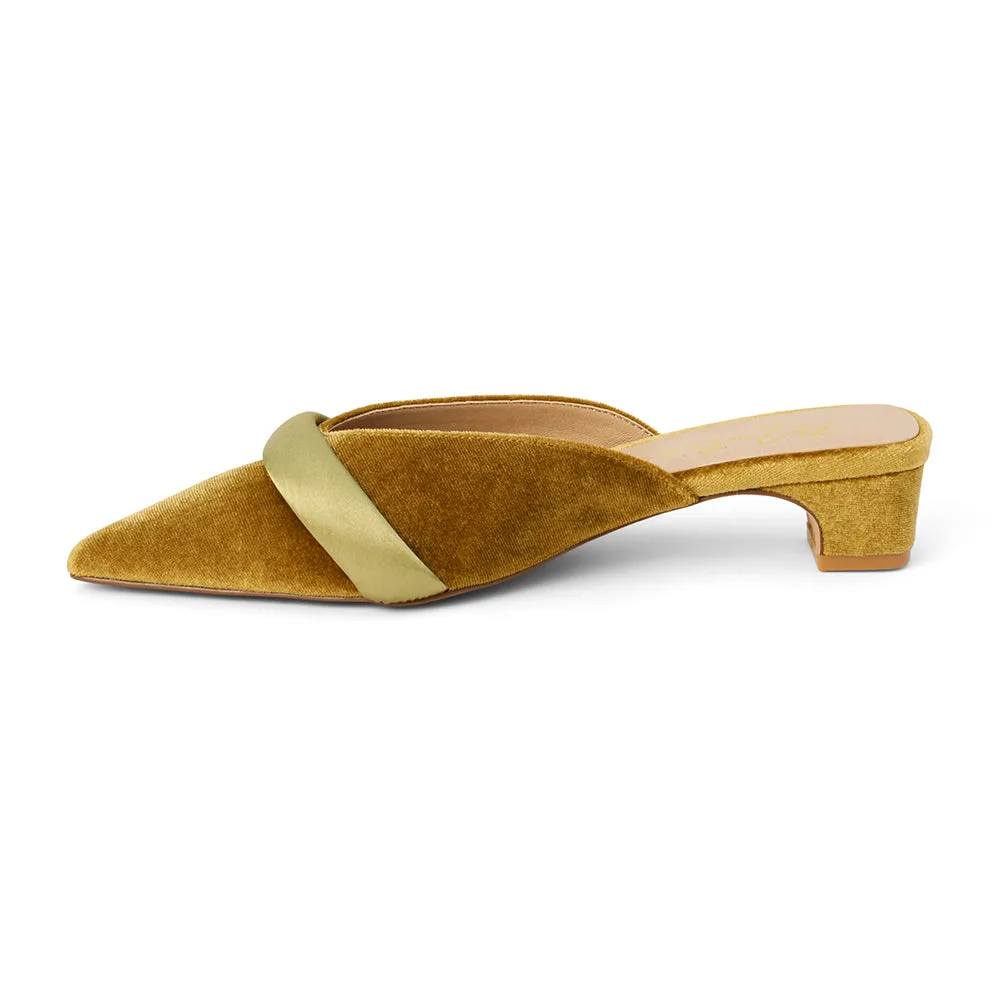 Matisse Kellan Kitten Heeled Mule in Chartreuse