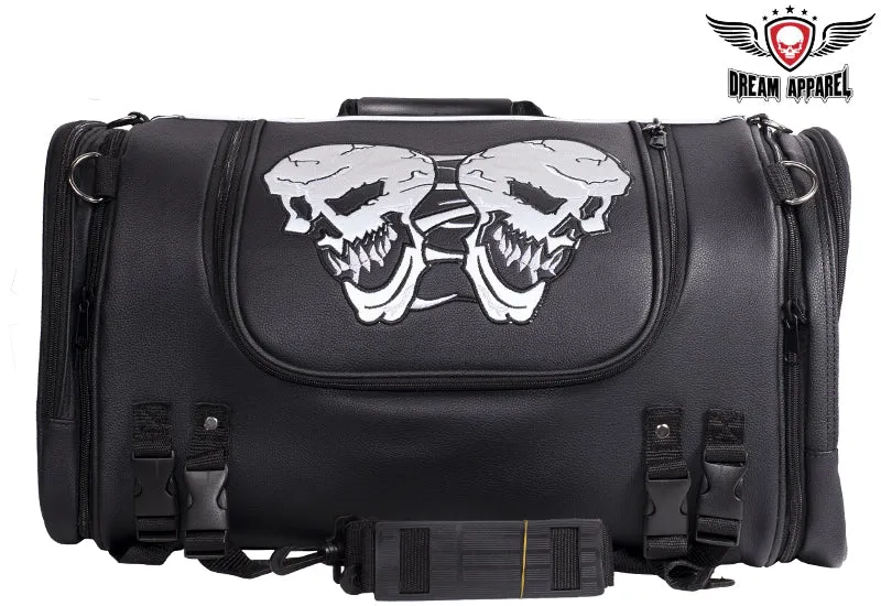 Medium Motorcycle Sissy Bar Bag / Trunk With Skull