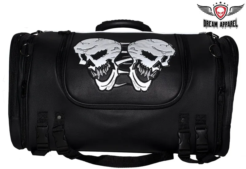 Medium Motorcycle Sissy Bar Bag / Trunk With Skull