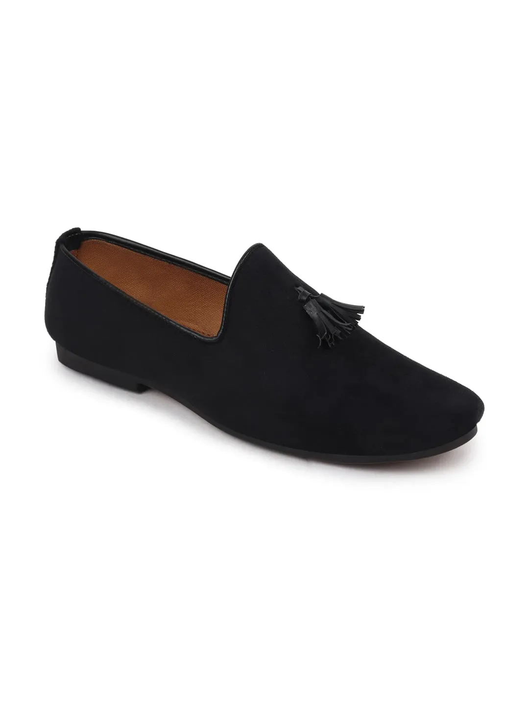 Men Black Velvet Party Loafers Slip On Casual Shoes