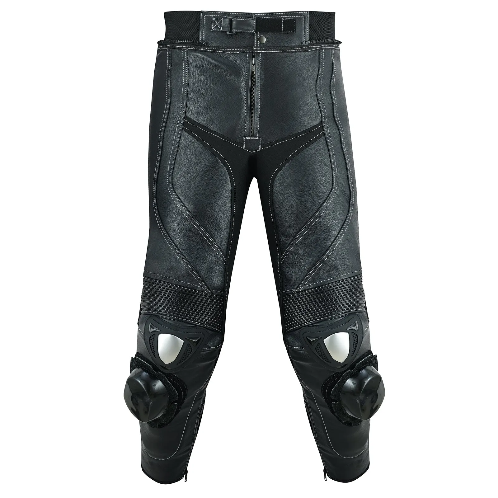 Men Leather Biker Suit 2 Piece Dark Knight Race Leathers