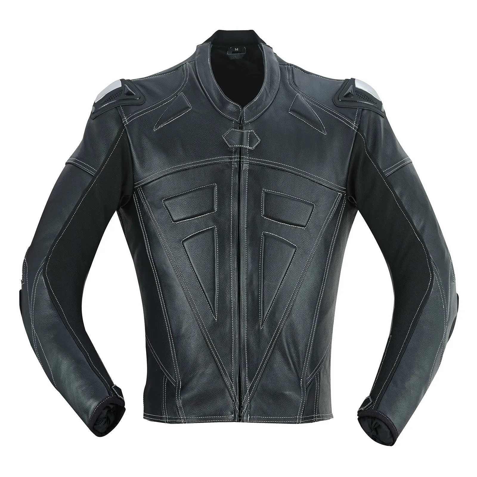 Men Leather Biker Suit 2 Piece Dark Knight Race Leathers