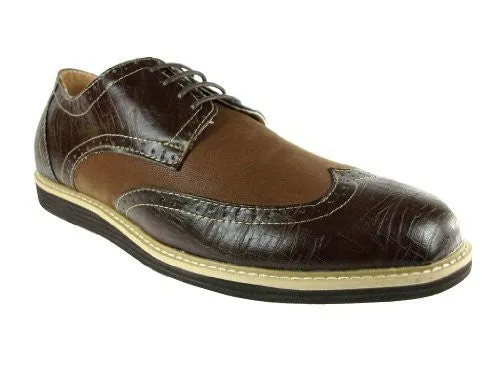 Men's Banker Wing Tip Lace Up Oxfords Dress Shoes