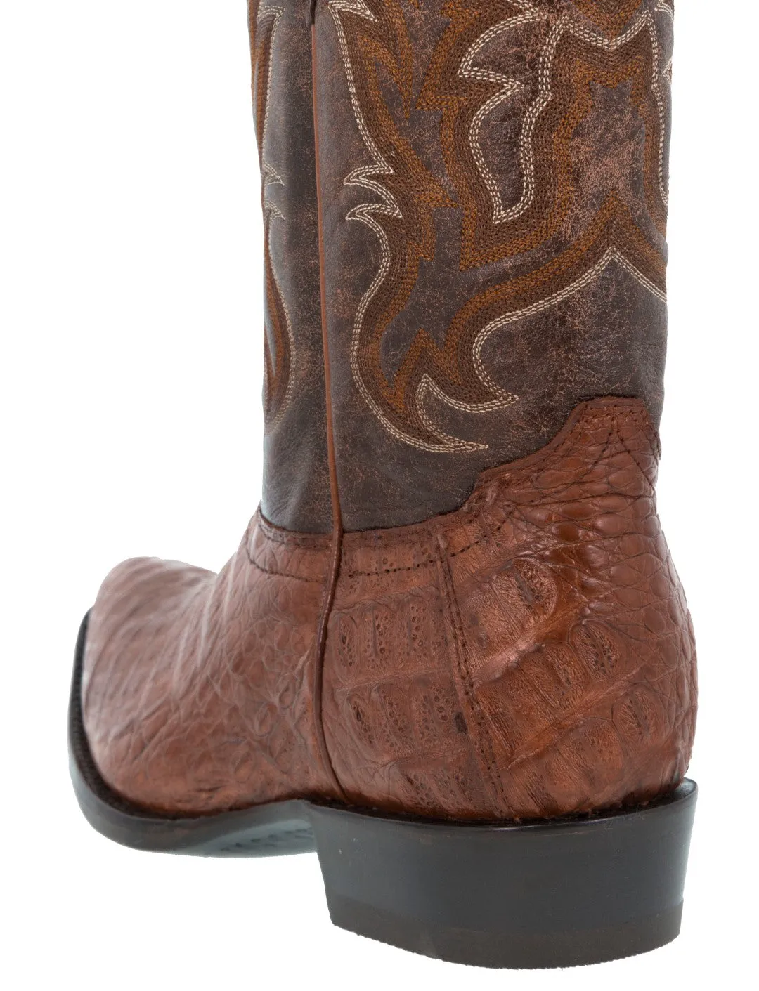 Men's Cognac All Real Crocodile Belly Skin Leather Cowboy Boots J Toe - CP1