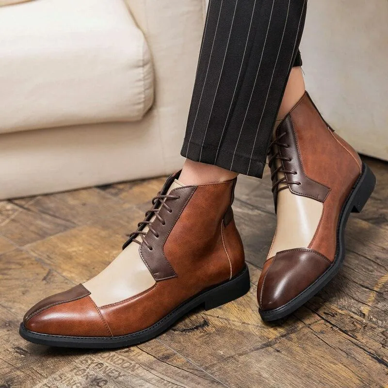 Men's Dress Ankle Boots RM345: Stylish Leather Casual Shoes for Gentlemen