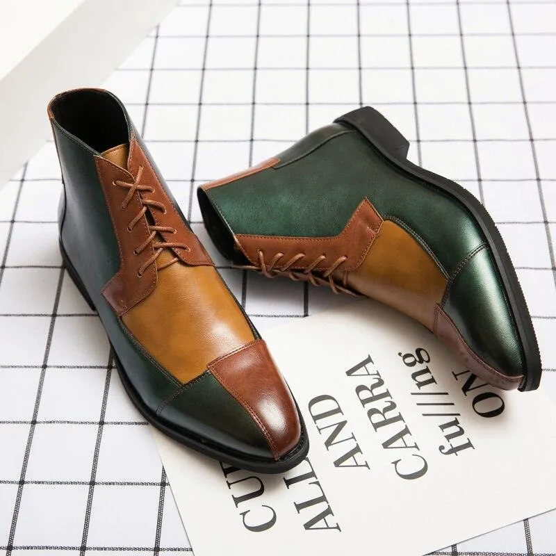 Men's Dress Ankle Boots RM345: Stylish Leather Casual Shoes for Gentlemen