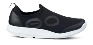 MENS OOFOS OOMG SPORT SLIP-ON RECOVERY SHOE | WHITE / BLACK