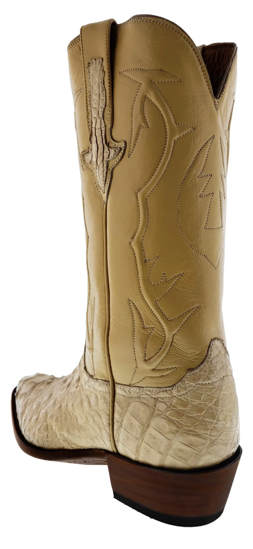 Men's Rustic Sand All Real Crocodile Skin Hornback Cowboy Boots J Toe - BD1