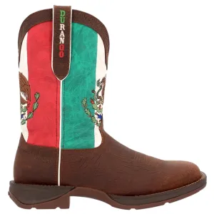 Mexico Flag Non Safety Square Toe Cowboy Boots