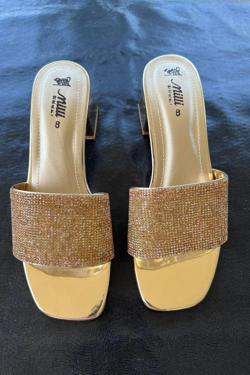 Milli Shoes - Formal Heels - Golden - 1629