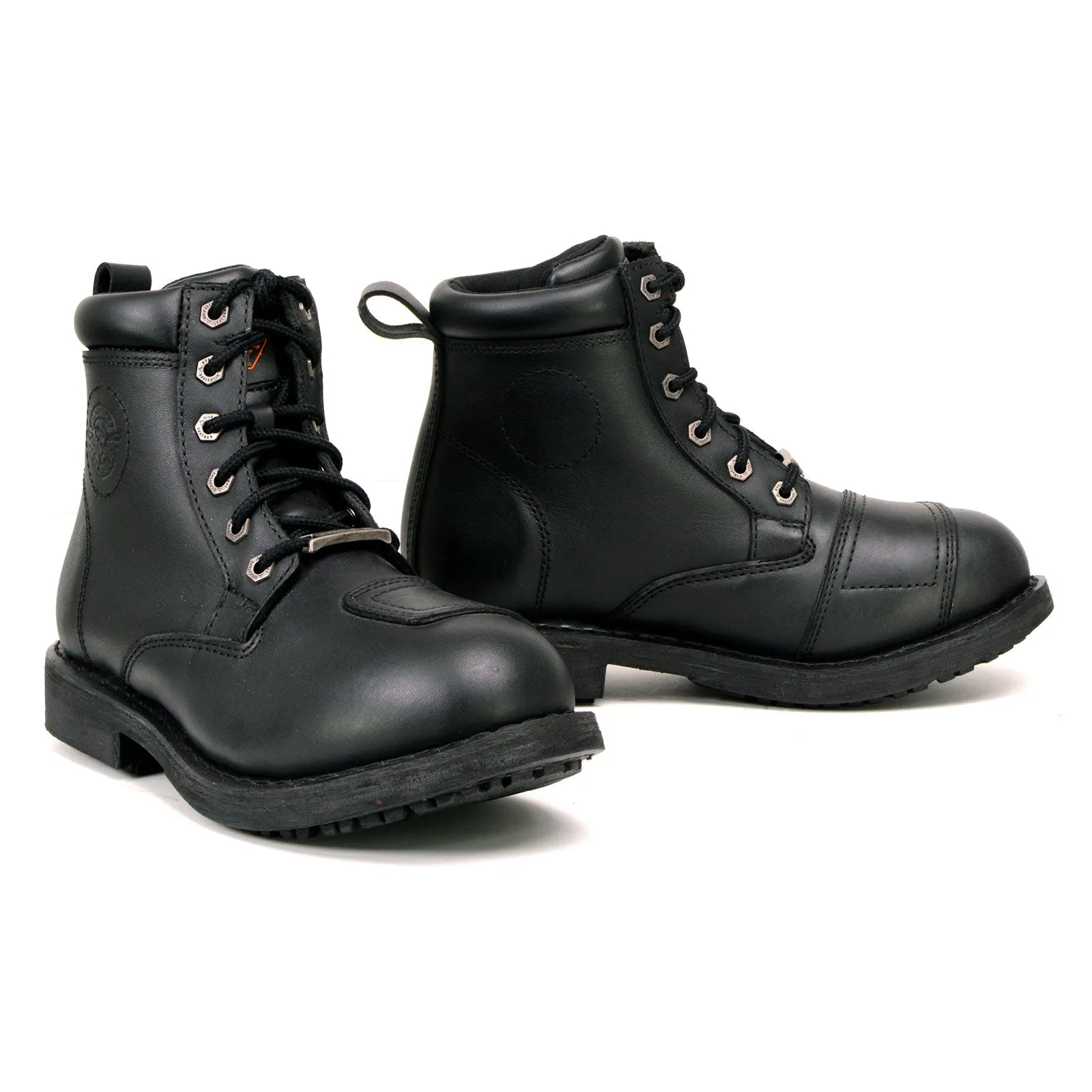 Milwaukee Leather MBL9322 Women's Premium Black Leather Classic Lace-Up Motorcycle Riding Biker Boots