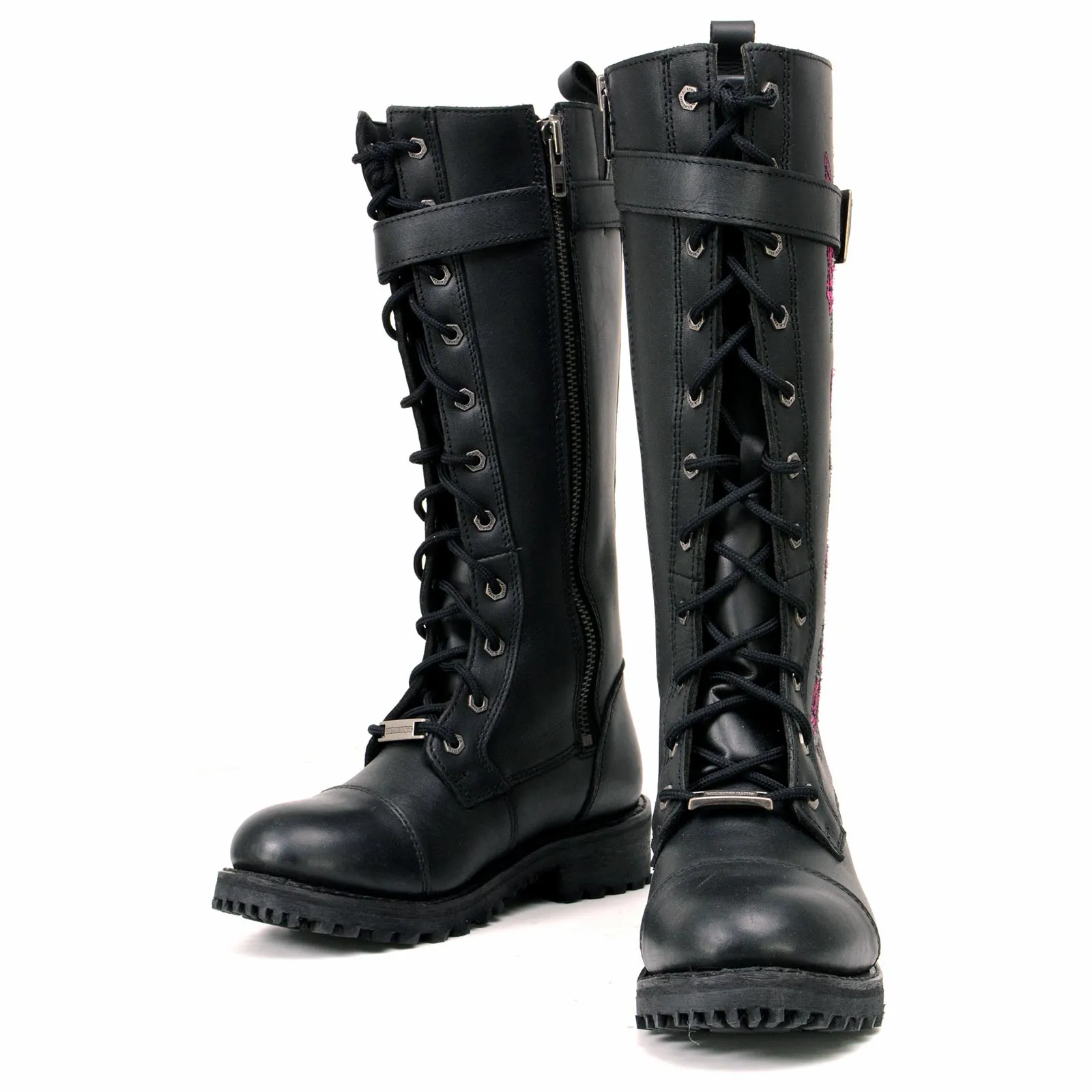 Milwaukee Leather MBL9356 Women's Black 14” Tall Motorcycle Boots