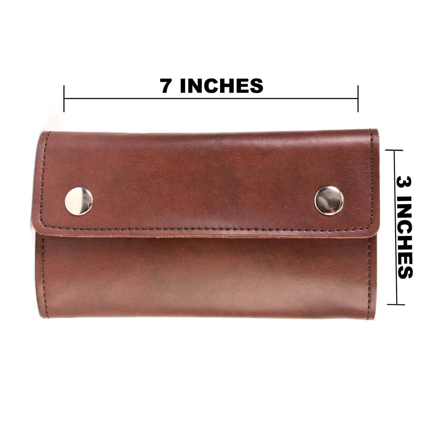 Milwaukee Leather Men's 7-Inch Antique Brown Leather Tri-Fold Biker