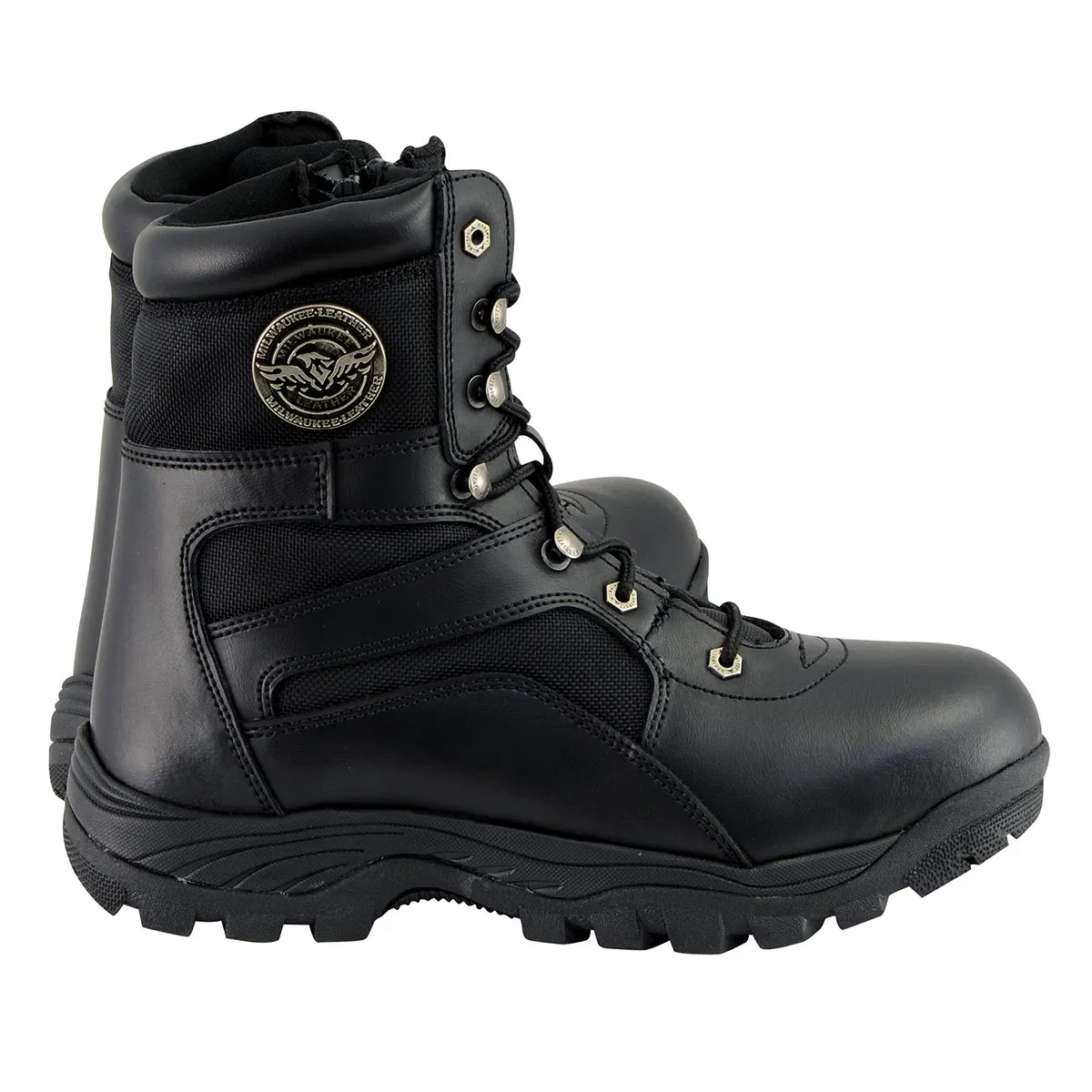 Milwaukee Leather Men's 9-Inch Black Leather Swat Style-Tactical