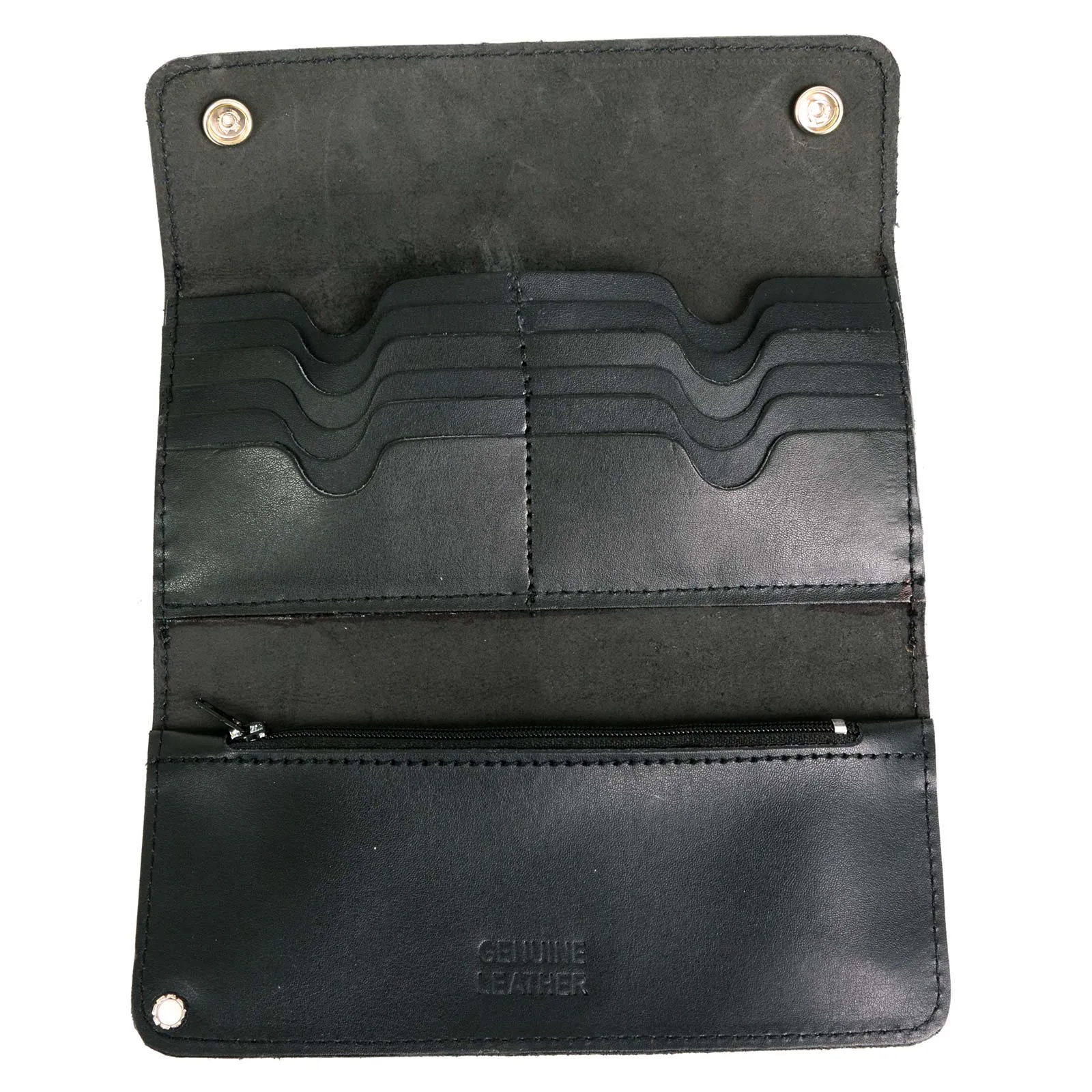 Milwaukee Leather MLW7811 Men's 8” Black Leather Biker Wallet -