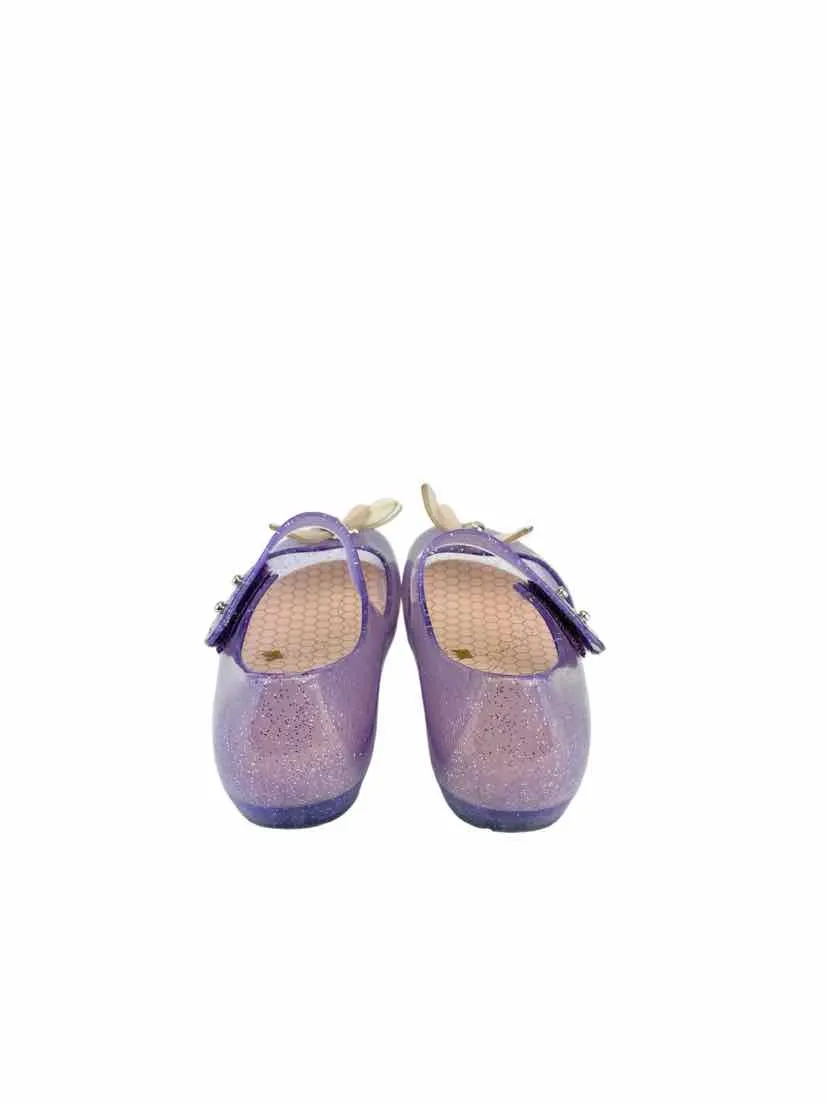 Mini Melissa Girls' Butterfly Mary Jane Jelly Shoe Purple Size 10 (approx age 5)