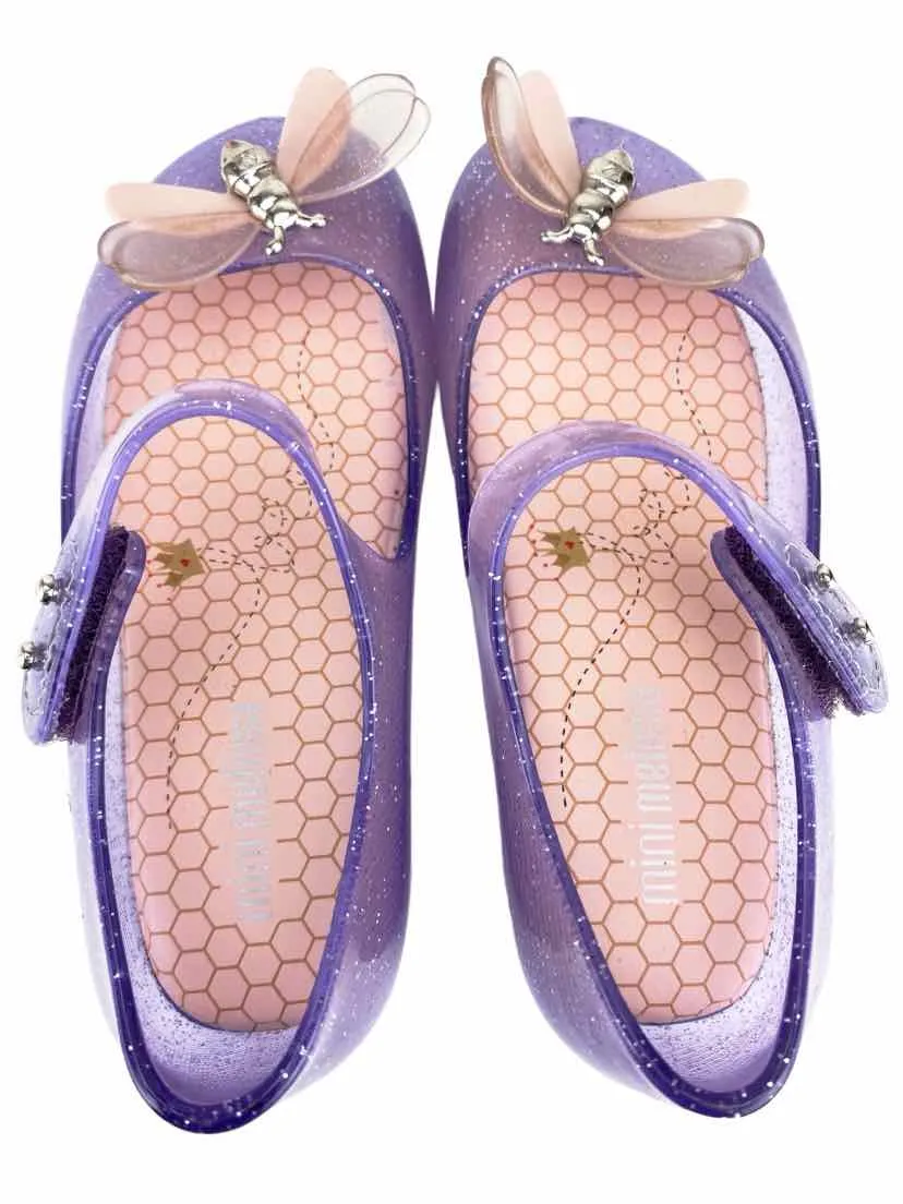 Mini Melissa Girls' Butterfly Mary Jane Jelly Shoe Purple Size 10 (approx age 5)