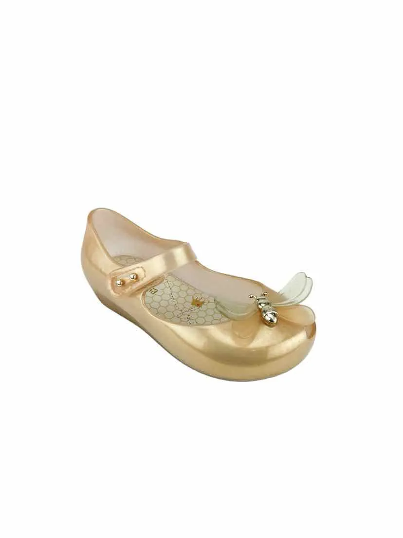 Mini Melissa Girls' Butterfly Mary Jane Jelly Shoes Gold Size 10 (approx. age 5)