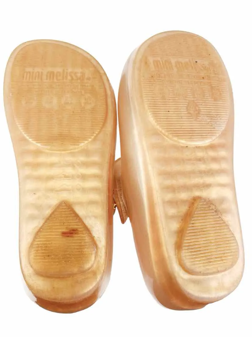 Mini Melissa Girls' Butterfly Mary Jane Jelly Shoes Gold Size 10 (approx. age 5)