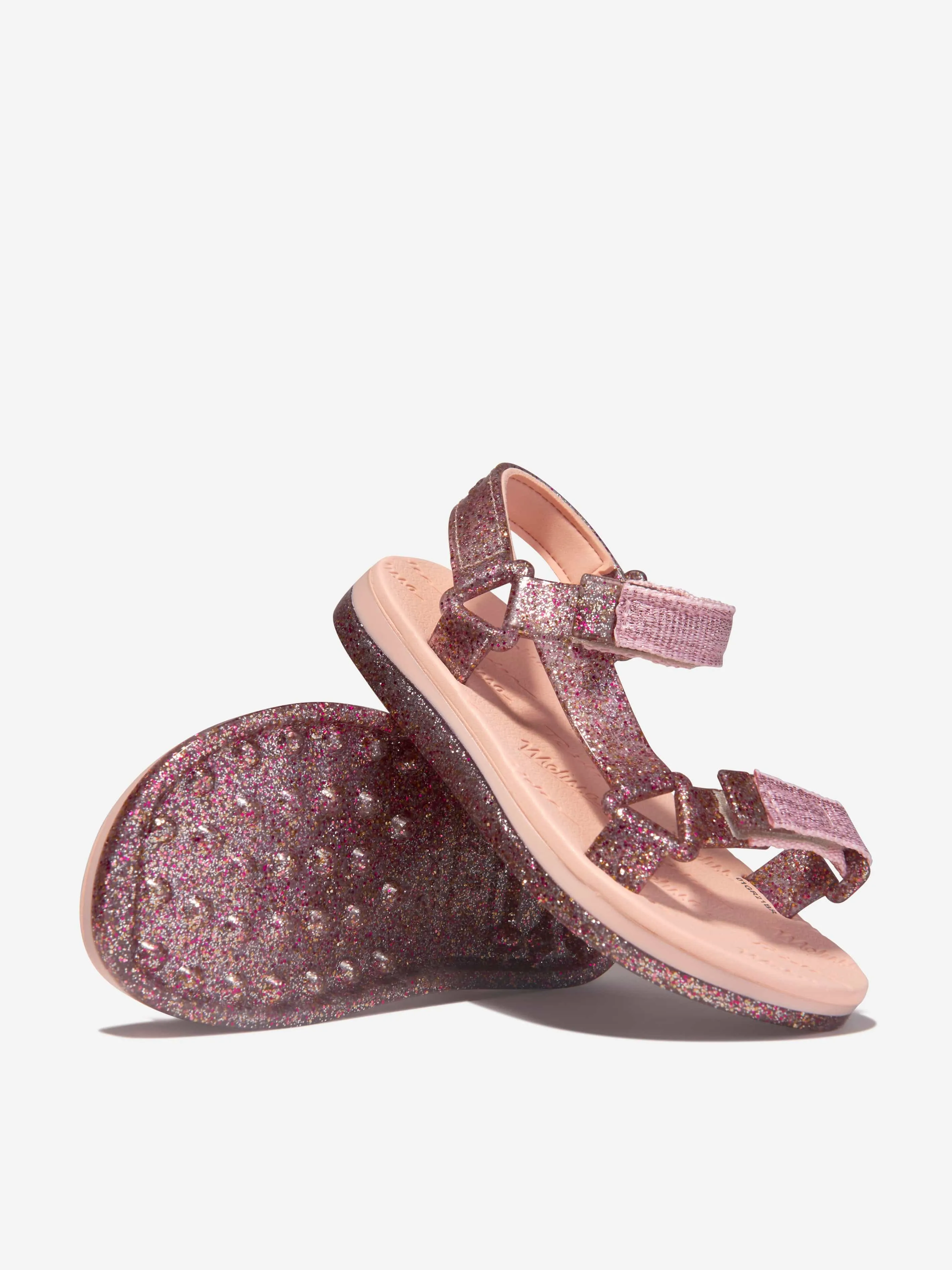 Mini Melissa Girls Rider Papete Glitter Jelly Sandals