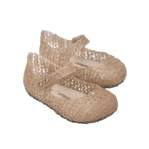 Mini Melissa Mini Campana Papel - Beige Glitter