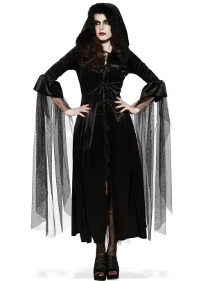 Mistress of Midnight Womens Black Halloween Costume Robe