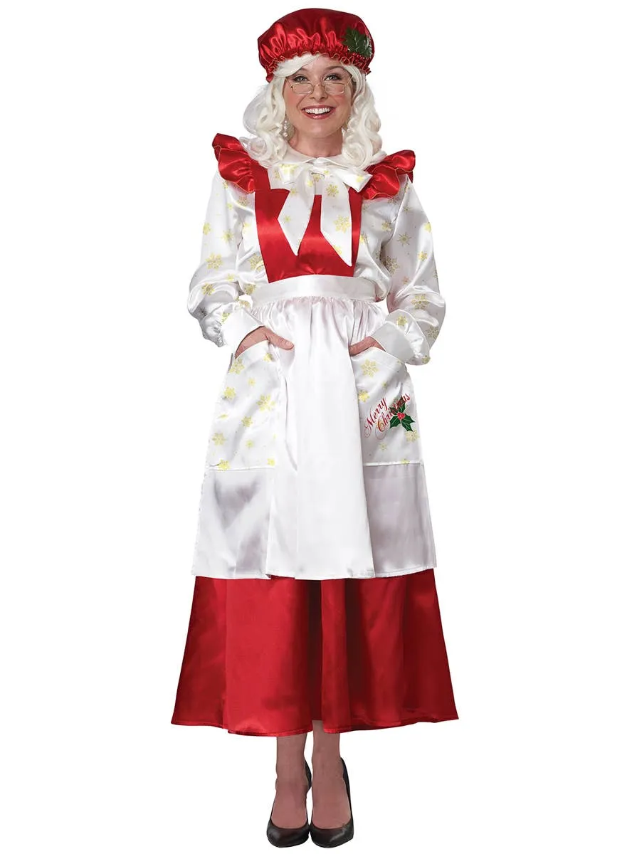 Mrs Claus Deluxe Pinafore Womens Christmas Costume