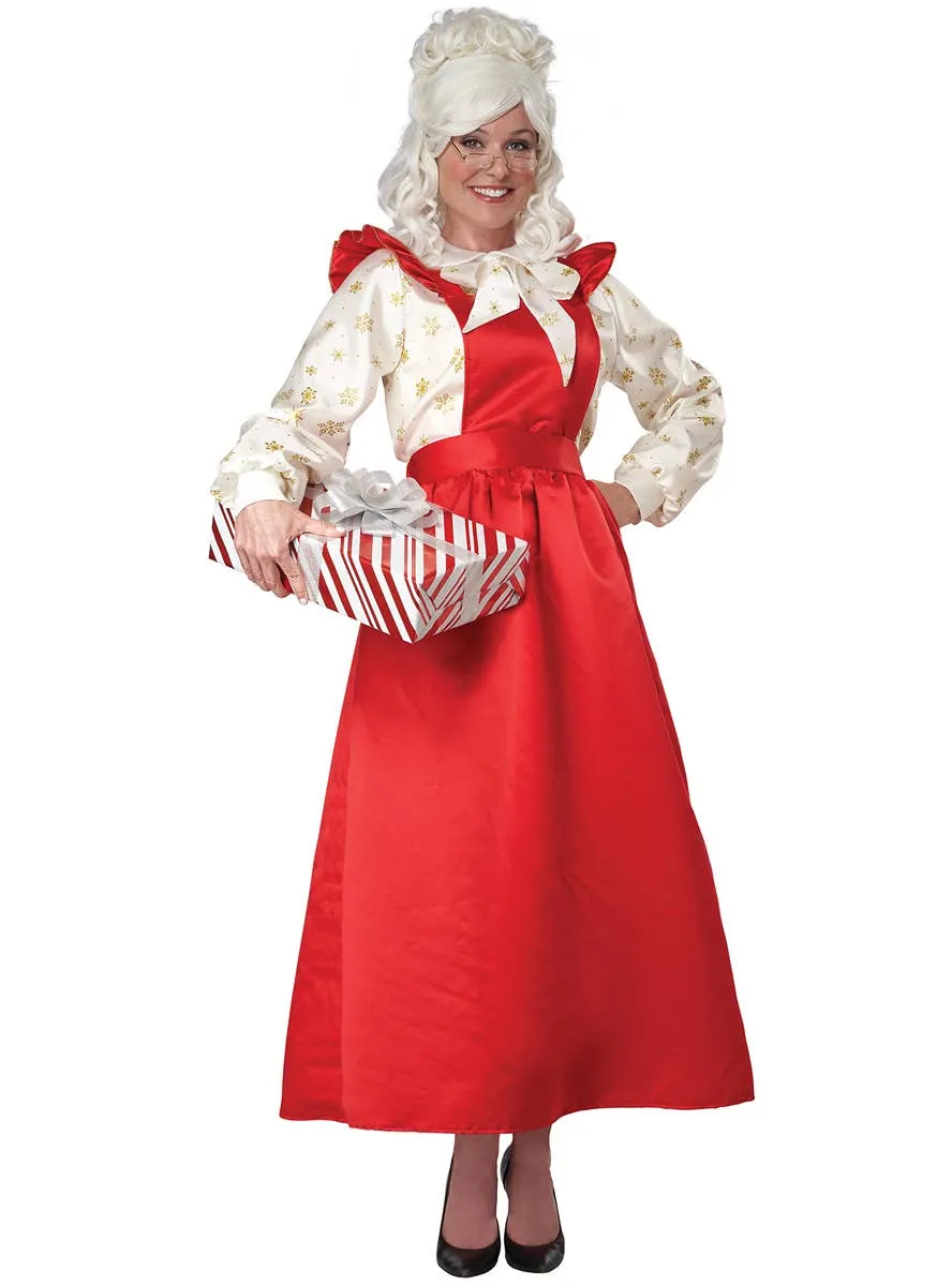 Mrs Claus Deluxe Pinafore Womens Christmas Costume