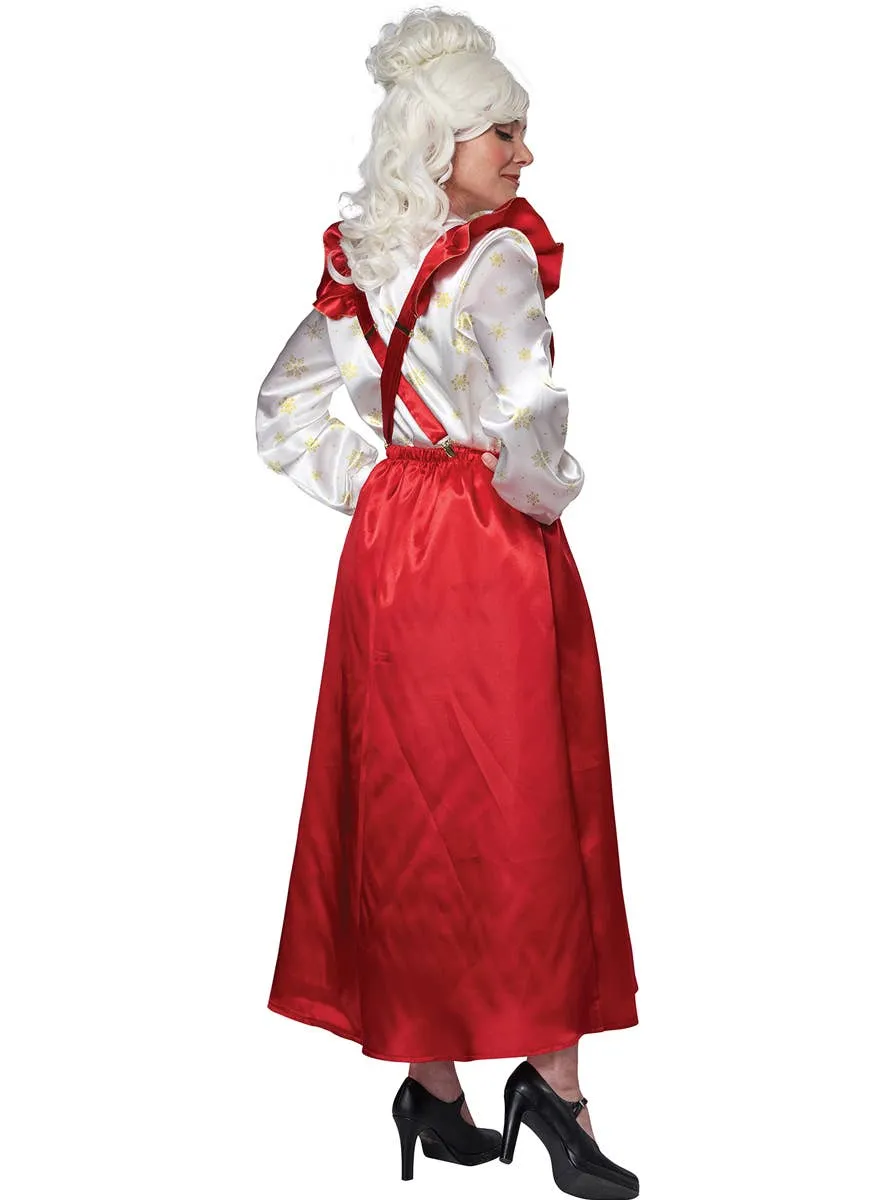 Mrs Claus Deluxe Pinafore Womens Christmas Costume