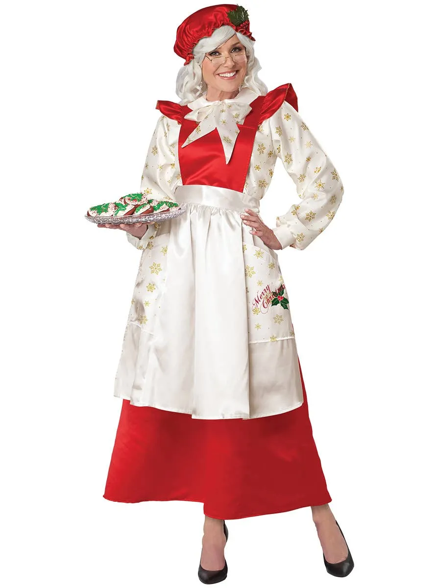 Mrs Claus Deluxe Pinafore Womens Christmas Costume