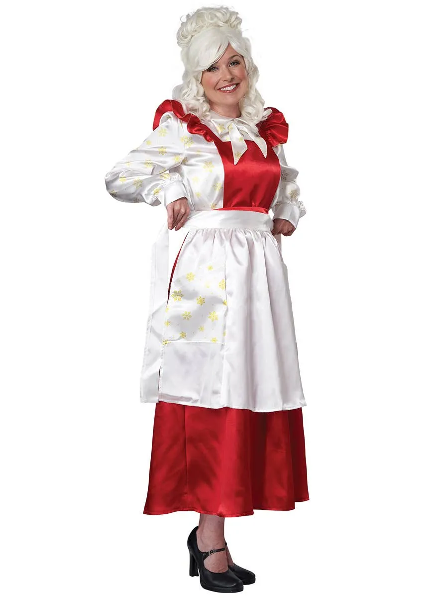 Mrs Claus Deluxe Pinafore Womens Christmas Costume