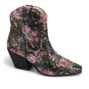 MULTI FLORAL CRYSTAL EMBELLISHED BOOT