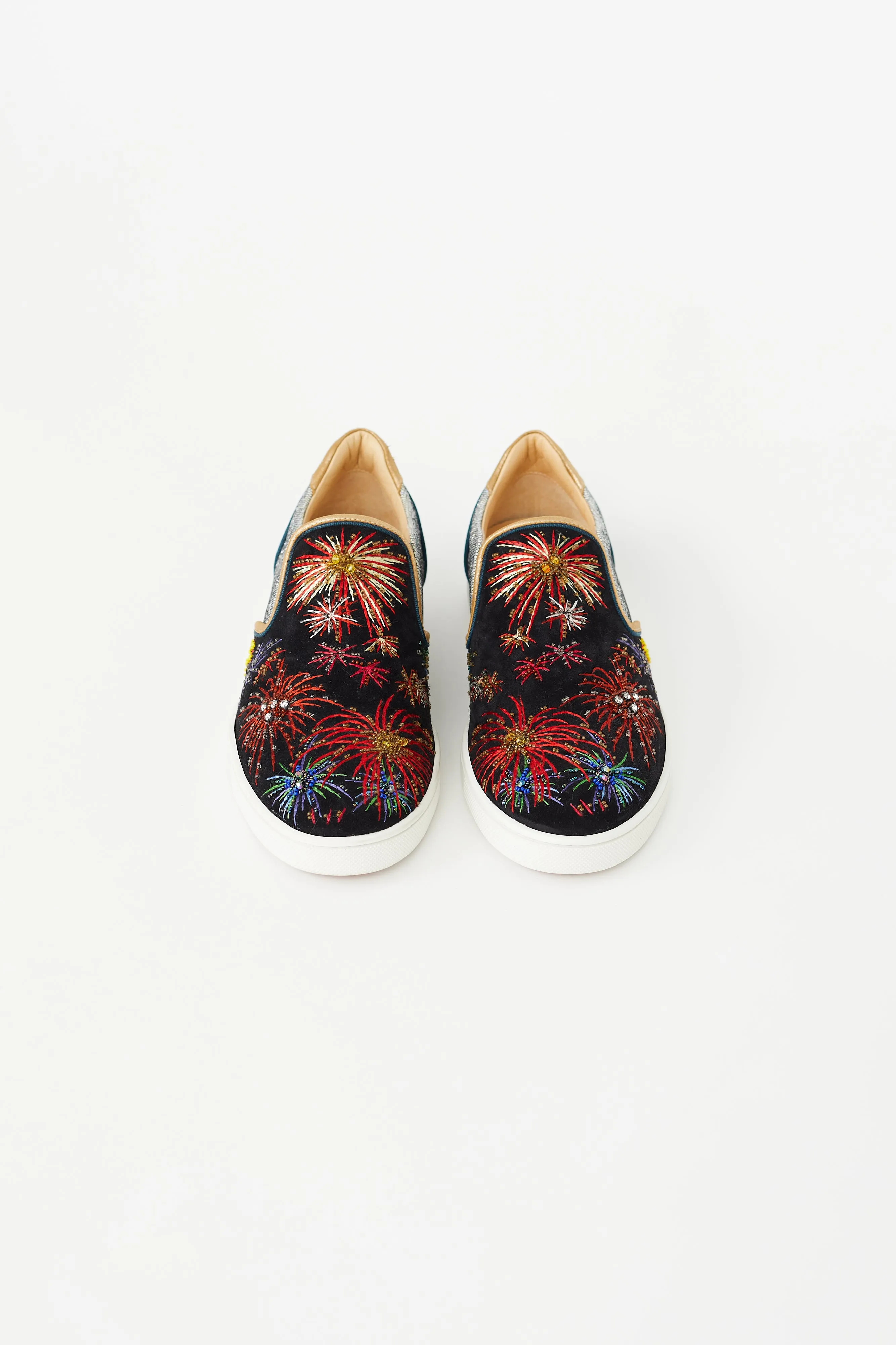 Multicolor Embroidered Velvet Sneaker