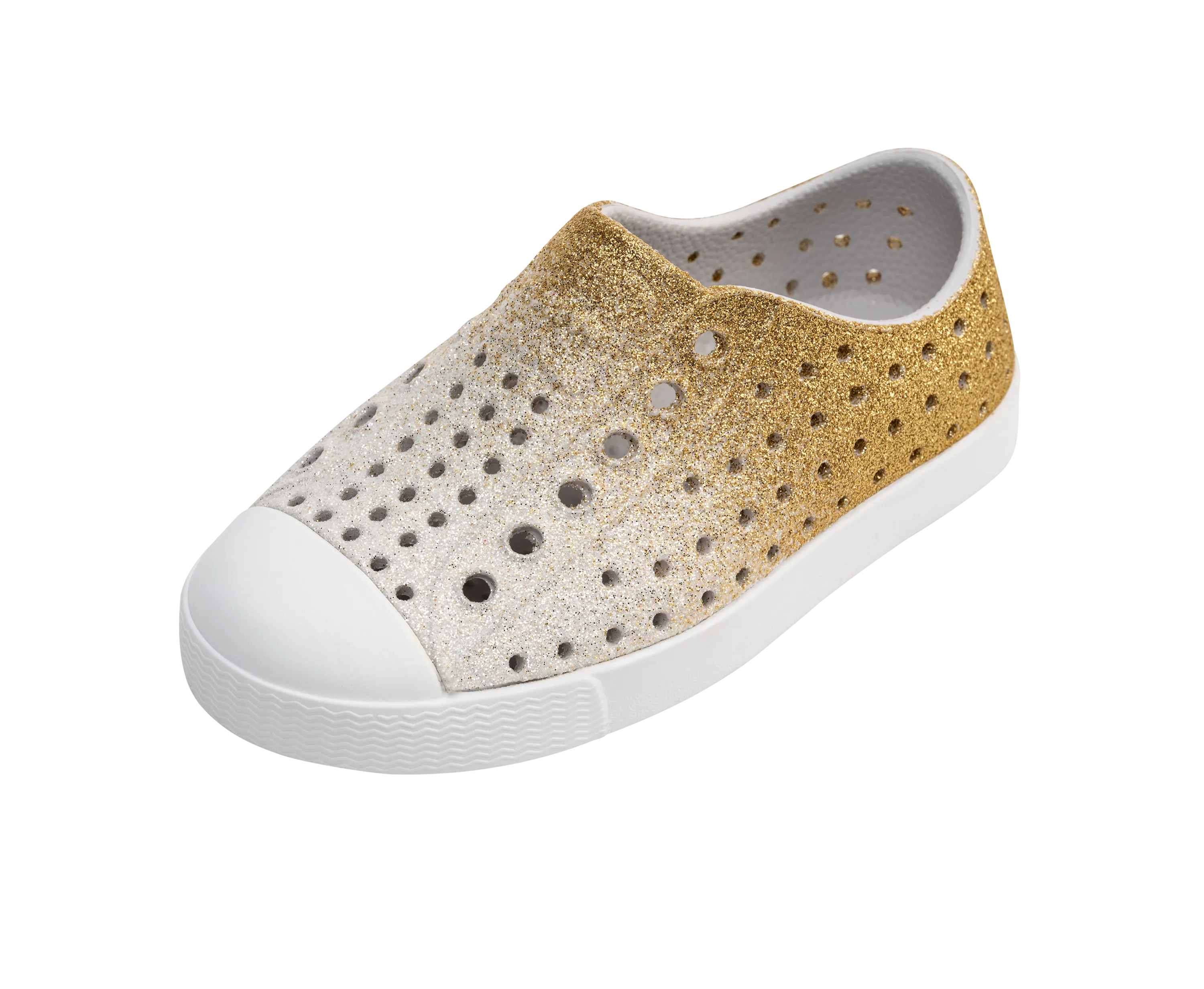 Native Jefferson Bling Shoes - Gold Frost Bling / Shell White