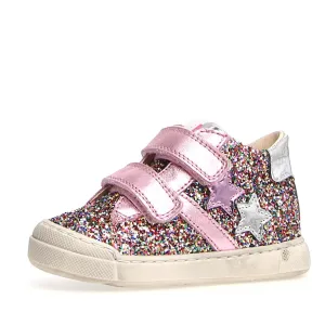 Naturino Girl's Frenby Vl Glitter Metallic Sneaker Shoe, Multi/Pink