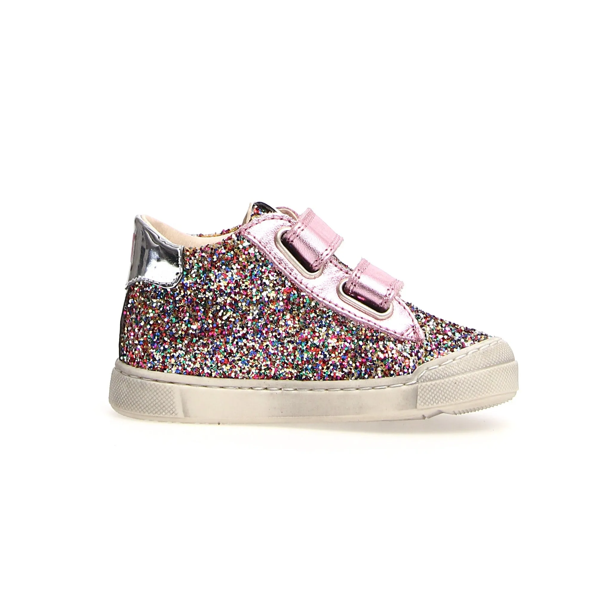 Naturino Girl's Frenby Vl Glitter Metallic Sneaker Shoe, Multi/Pink