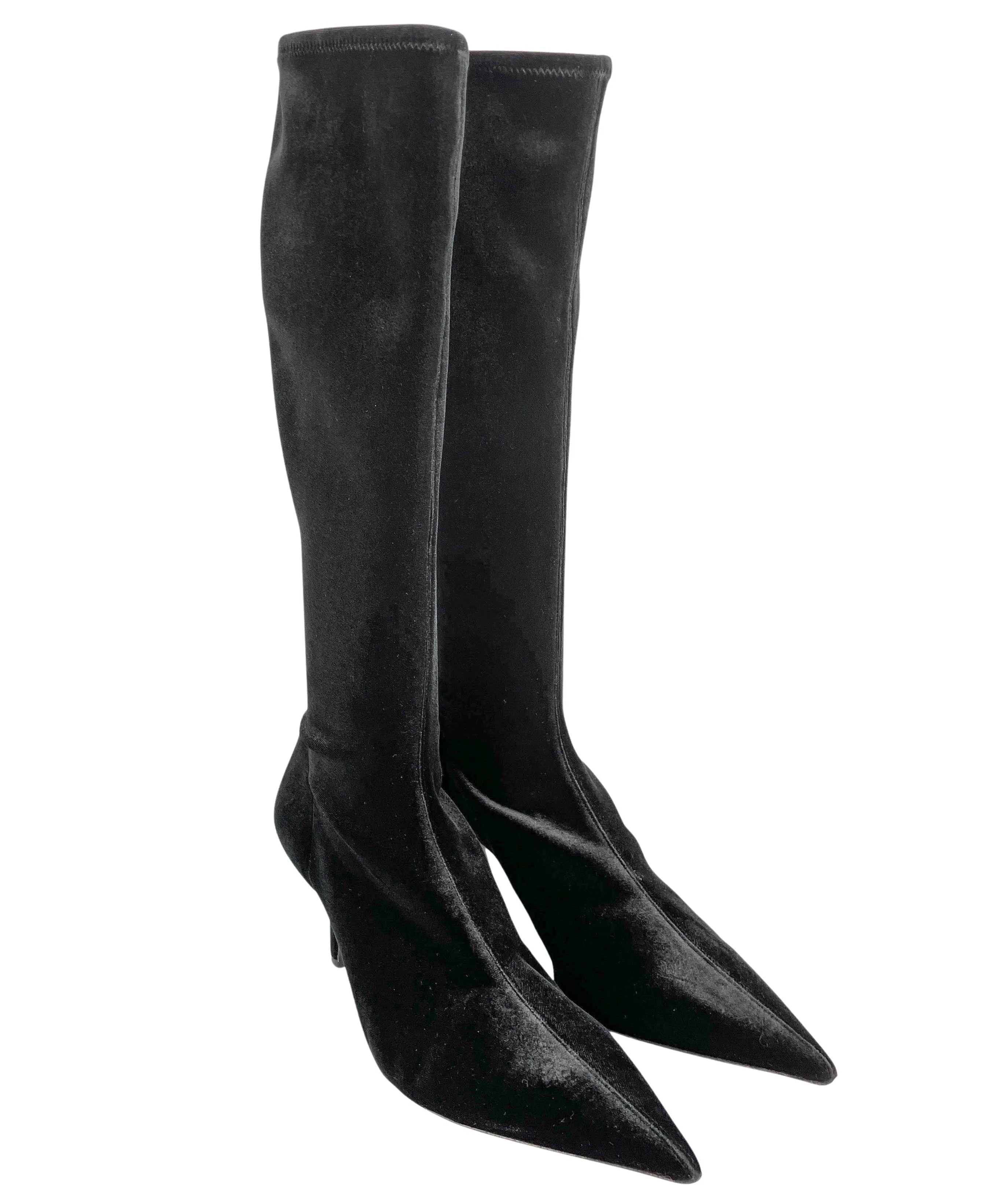 Neous Nosa Velvet Boots in Black