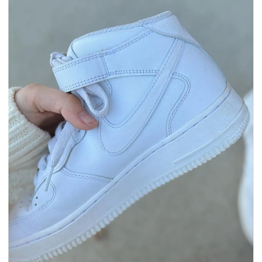 Nike Air Force 1 Mid in Triple White - Size 8