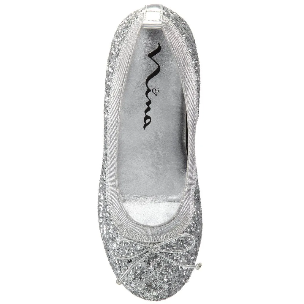 Nina Kids Esther Silver Sparkle Flat