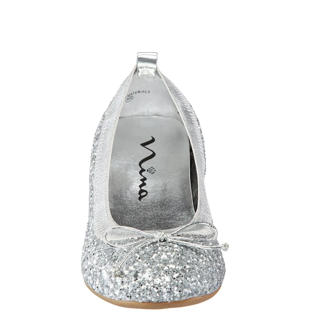 Nina Kids Esther Silver Sparkle Flat