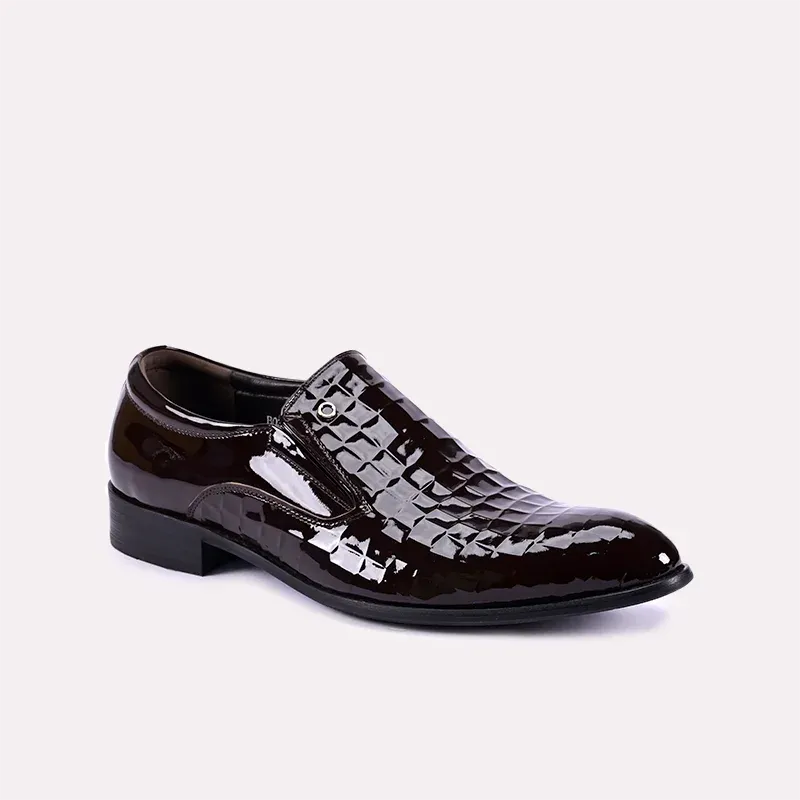 Noble Brown Glossy Dress Shoes 0110868